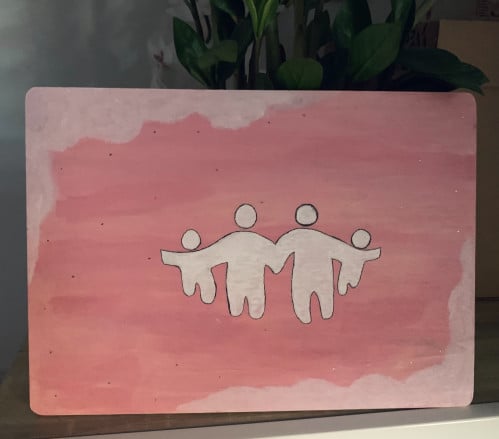 لوح خشبي مع رسمة