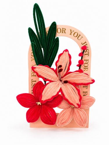 The everlasting flower basket in fuchsia color