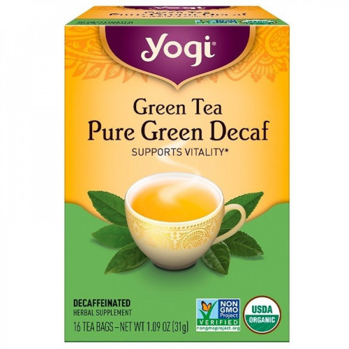 شاي أخضر عضوي منزوع الكافين 16 كيس شاي 32 جم