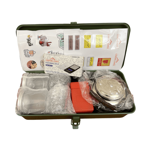 صندوق عزبة شاي حديد بكامل الاغراض مناسب للبر والكش...