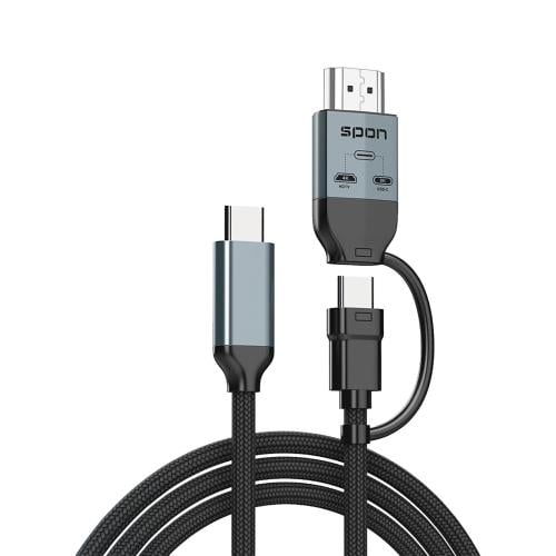 SPON PD100W+HDMI 2IN1 2M 5500100كيبل اتش دي الي تا...