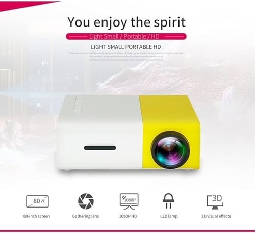 جهاز بروجكتر LED YG-300 بدقة 1080P