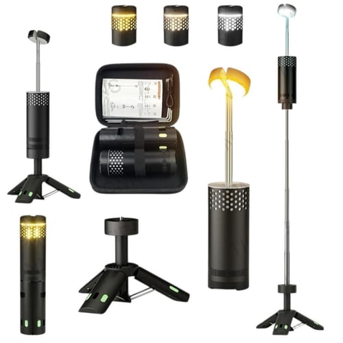 مصباح تخييم قابل لاعادة الشحن مع بطارية لشحن الجوا...