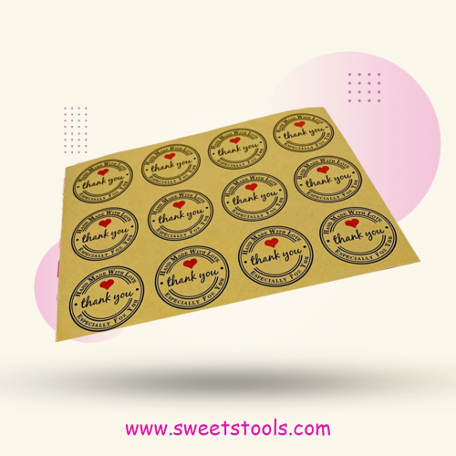 لاصق شكرا مقاس 3.50 ورقة واحد 12 ملصق