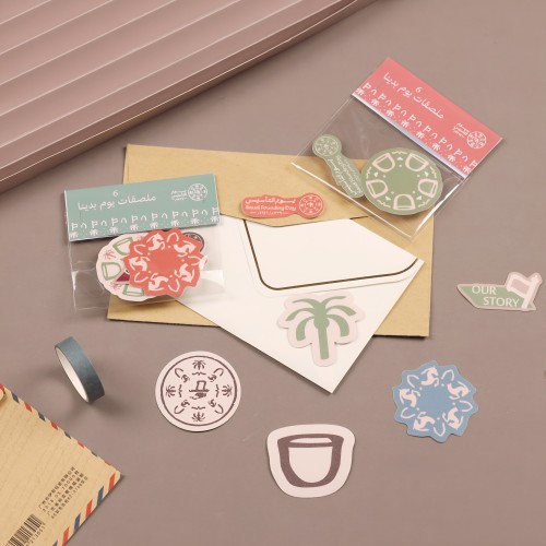 مجموعة من ٦ ملصقات ليوم التأسيس