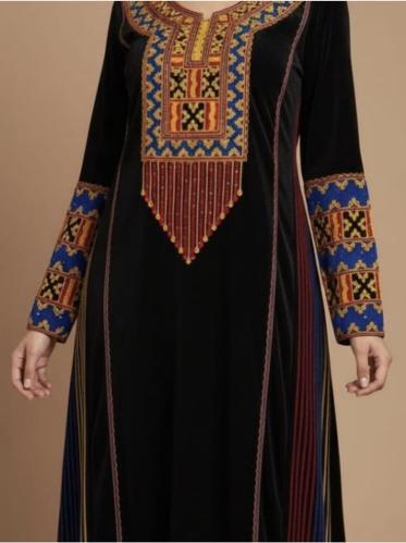 عسيري مطعم بالفصوص -نوع القماش مخمل كوري