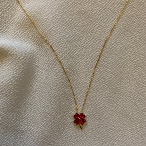 سلسال فضة وردة أحمر