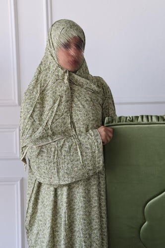 طقم القطن かぎ針編み - زيتوني