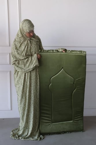 طقم القطن かぎ針編み - زيتوني