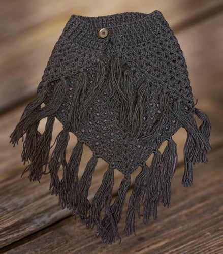 شال مثلث مع قبعة وقفازات