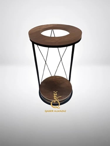 طاولة شيشة أسود إسطواني