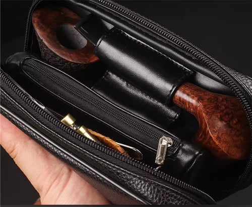 حقيبة غليون جلد Leather Tobacco Pipe Pouch