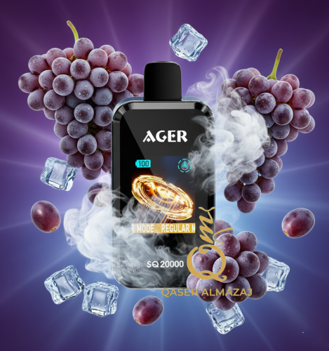 سحبة جاهزة اجير عنب ايس AGER SQ Grape Ice 20000 Pu...
