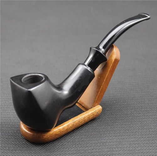 غليون خشب أبانوس Cut Ebony Wood Tobacco Pipe