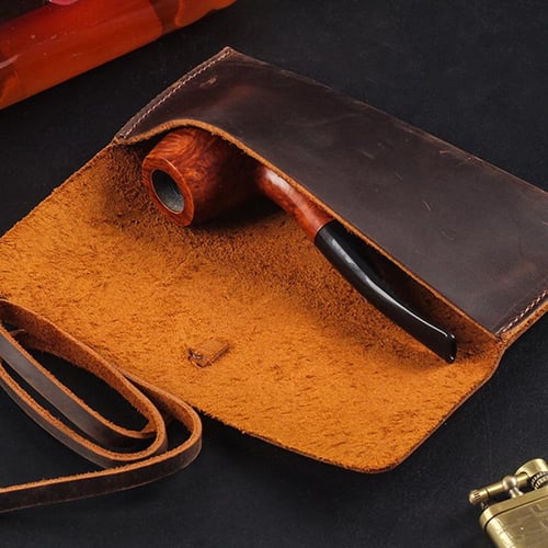 محفظة غليون جلد طبيعي Genuine leather pipe Case