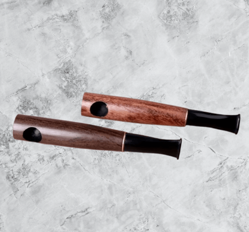 غليون خشب أبانوس Ebony Straight Wood Tobacco Pipe