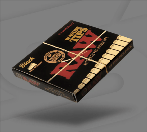 فلتر راو اسود 18حبة Raw Pre-Rolled Filter Tips