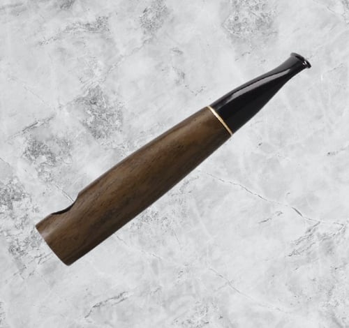 غليون خشب أبانوس Ebony Straight Wood Tobacco Pipe