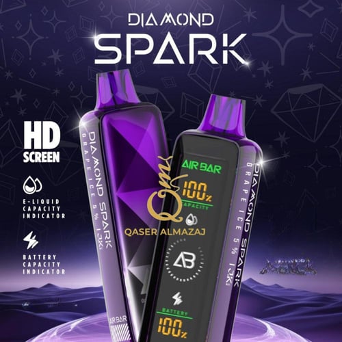سحبة جاهزة خوخ مثلج AIR BAR DIAMOND Spark Peach Ic...