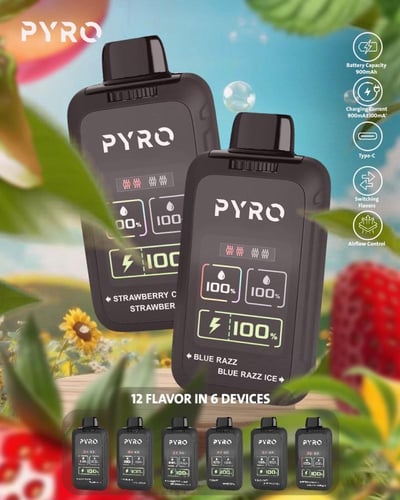 سحبة جاهزة بايرو خوخ / توت أزرق PYRO DUO Juicy Pea...