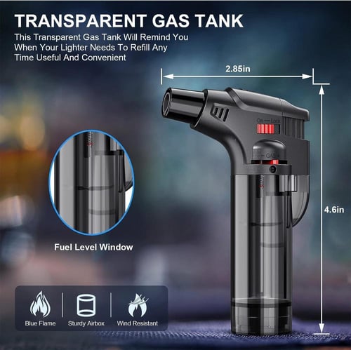 مسدس ولاعة شفاف كبير Torch Lighter