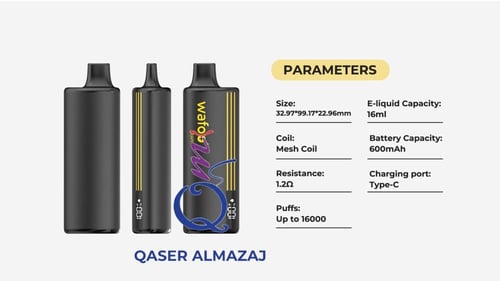 سحبة جاهزة وافو خوخ Wafoo Peach 16000 Puffs Dispos...
