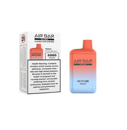 سحبة جاهزة خوخ ايس AIR BAR ULTRA Peach Ice 5000 Pu...