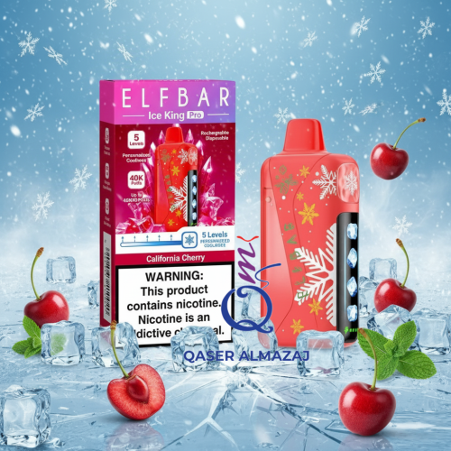 سحبة جاهزة كرز كاليفورنيا Elf Bar Ice King Pro Cal...