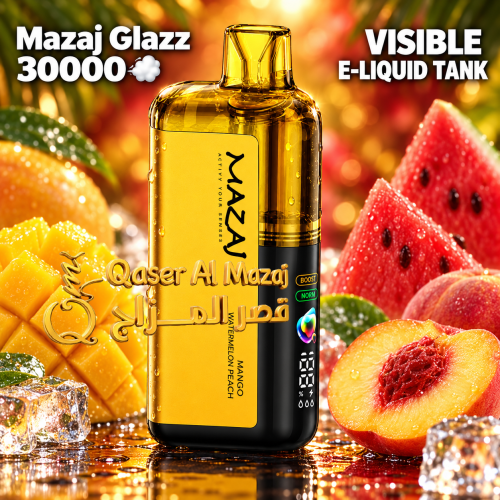 Mazaj Glazz Mango Watermelon Peach 30000 Puffs Dis...