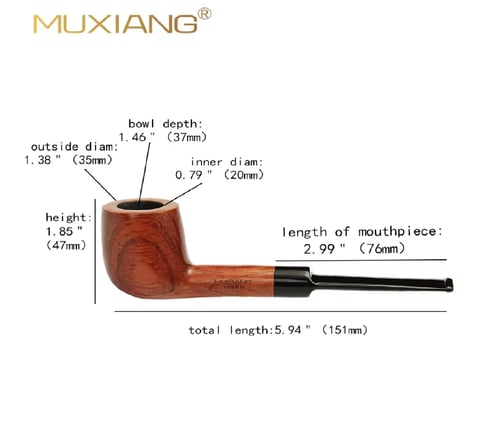 غليون خشب الصندل MUXIANG Sandalwood 103 BH Pipe