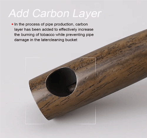 غليون خشب أبانوس Ebony Straight Wood Tobacco Pipe