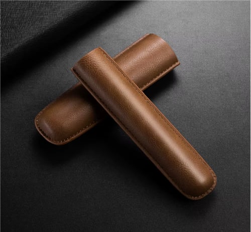Mini Cigar Case Brown Leather