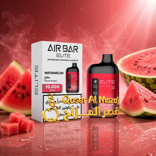 سحبة جاهزة بطيخ AIR BAR ELITE Watermelon 10000 Puf...