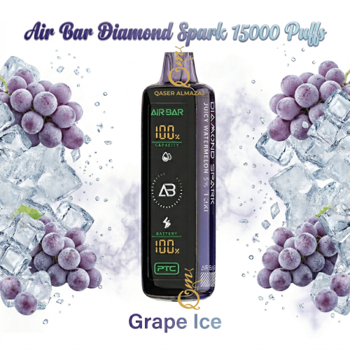سحبة جاهزة عنب مثلج AIR BAR DIAMOND Spark Grape Ic...