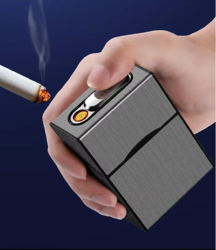 حافظة سجائر "دخان" مع ولاعة علوية