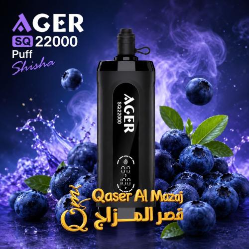 AGER SQ Shisha Blueberry 22000 Puffs Disposable