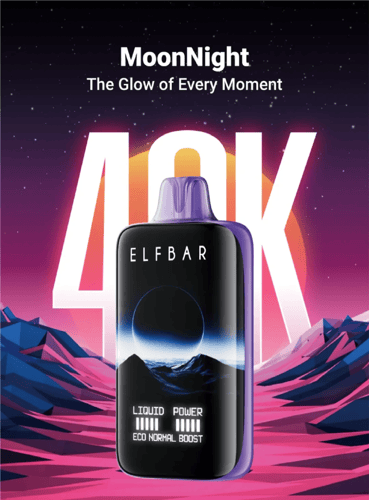سحبة جاهزة خوخ توت Elf Bar Moon Night 40000 Puffs...