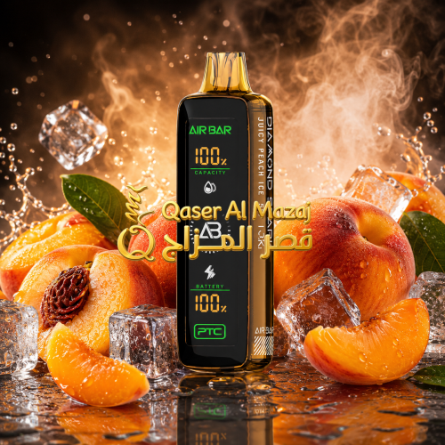 سحبة جاهزة خوخ مثلج AIR BAR DIAMOND Spark Peach Ic...