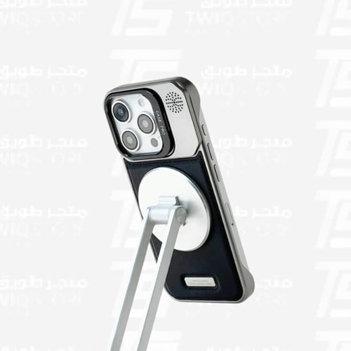 كفر جلد رمادي عدسة استاند ماج سيف مغناطيسي شحن لاس...