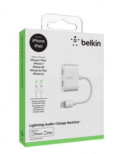 وصلة شاحن و سماعة من بيلكن عدد 2 منفذ لايتنج - ابي...