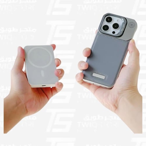 كفر جلد اسود عدسة استاند ماج سيف مغناطيسي شحن لاسل...