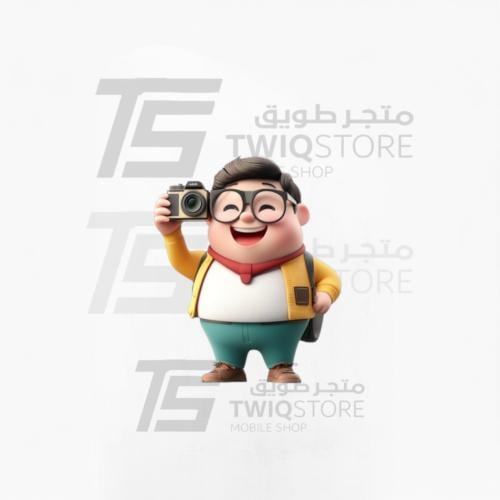 استكر معدني - كرتوني مصور مبتسم