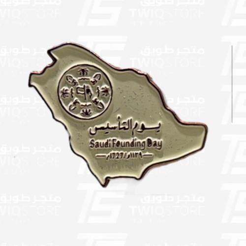 استكر معدني - يوم التأسيس خريطة المملكة العربية ال...