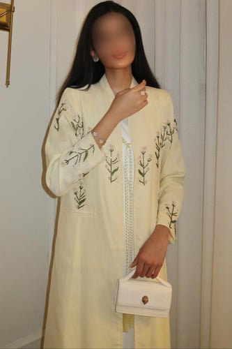 عباية لنن بشك ورود