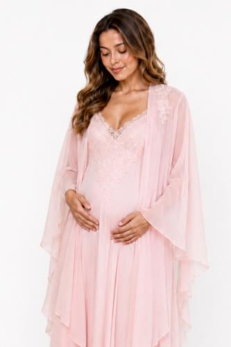 Satin dress and chiffon shawl cape