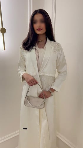 عباية بشك يدوي لؤلؤ و سوارفسكي