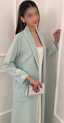 عباية رسميه مع دانتيل فرنسي