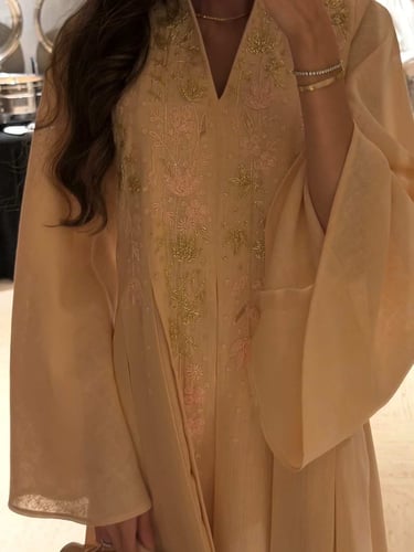 جلابيه لنن كلوش و شك يدوي