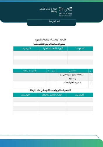 سجل التقويم الذاتي المدرسي