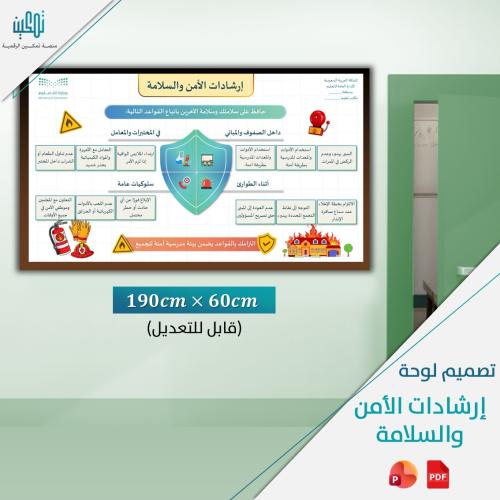 تصميم لوحة إرشادات الأمن والسلامة